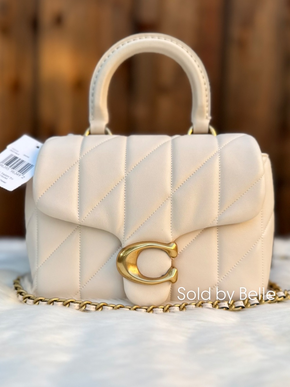NWT Coach Tabby Top Handle Bag With Quilting Chalk